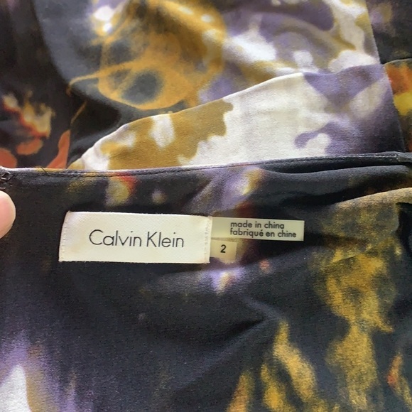 Calvin Klein black/purple Sleeveless geometric pattern sheath dress size 2 - Picture 8 of 11